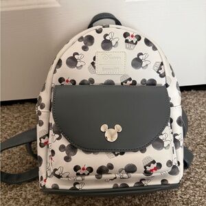 Loungefly Disney Mickey Mouse Gray and White Backpack